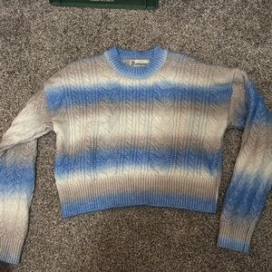 No Boundaries Blue and Cream Ombre Sweater